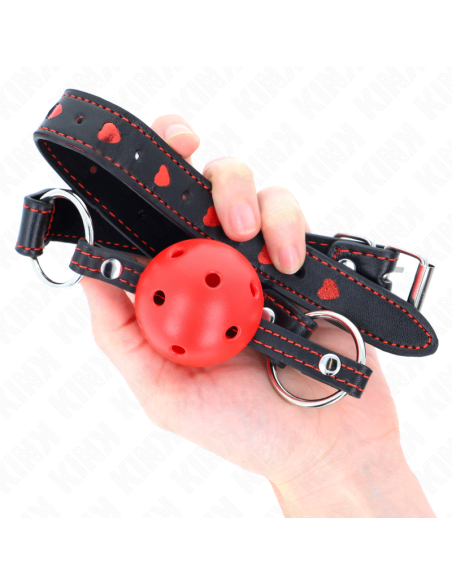KINK MORDAZA DE BOLA 45 CM ROJA DURA HUECA MODELO 2 65 x 25 CM