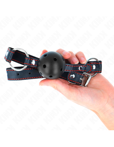 KINK MORDAZA DE BOLA 45 CM NEGRA DURA HUECA MODELO 2 65 x 25 CM