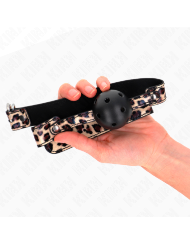 KINK MORDAZA DE BOLA 45 CM TRANSPIRABLE LEOPARDO 65 x 25 CM