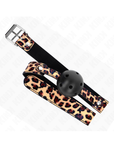 KINK MORDAZA DE BOLA 45 CM TRANSPIRABLE LEOPARDO 65 x 25 CM