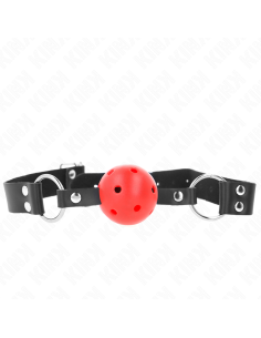KINK MORDAZA DE BOLA 4 CM TRANSPIRABLE CON DOBLE REMACHE ROJO 62 x 25 CM AJUSTABLE 42 58 CM