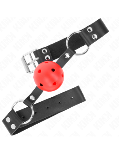 KINK MORDAZA DE BOLA 4 CM TRANSPIRABLE CON DOBLE REMACHE ROJO 62 x 25 CM AJUSTABLE 42 58 CM
