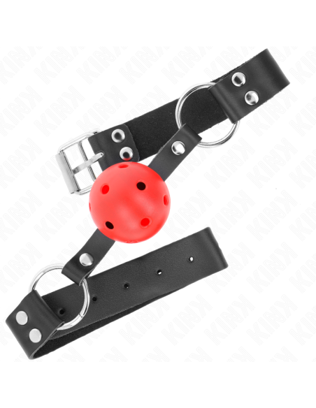 KINK MORDAZA DE BOLA 4 CM TRANSPIRABLE CON DOBLE REMACHE ROJO 62 x 25 CM AJUSTABLE 42 58 CM