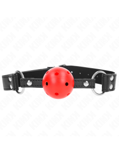 KINK MORDAZA DE BOLA 4 CM TRANSPIRABLE CON DOBLE REMACHE DE CUERO 62 x 25 CM AJUSTABLE 42 58 CM