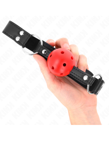 KINK MORDAZA DE BOLA 4 CM TRANSPIRABLE CON DOBLE REMACHE DE CUERO 62 x 25 CM AJUSTABLE 42 58 CM