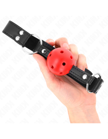 KINK MORDAZA DE BOLA 4 CM TRANSPIRABLE CON DOBLE REMACHE DE CUERO 62 x 25 CM AJUSTABLE 42 58 CM