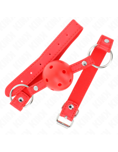KINK MORDAZA DE BOLA 4 CM TRANSPIRABLE CON DOBLE REMACHE MODELO 1 ROJO 62 x 25 CM AJUSTABLE 42 58 CM 2
