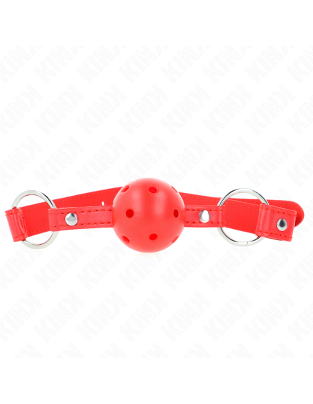 KINK MORDAZA DE BOLA 4 CM TRANSPIRABLE CON DOBLE REMACHE MODELO 1 ROJO 62 x 25 CM AJUSTABLE 42 58 CM