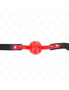 KINK MORDAZA DE BOLA 4 CM DURA HUECA ROJO CORREA NEGRA 60 x 2 CM AJUSTABLE 37 52 CM