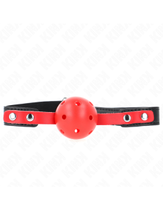 KINK MORDAZA DE BOLA 4 CM DURA HUECA ROJO CORREA NEGRA 60 x 2 CM AJUSTABLE 37 52 CM 2