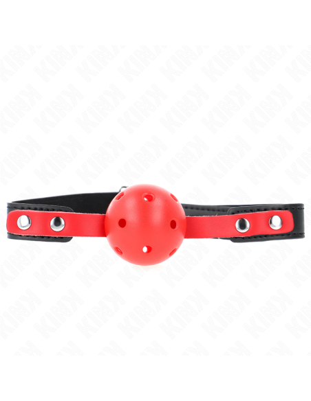 KINK MORDAZA DE BOLA 4 CM DURA HUECA ROJO CORREA NEGRA 60 x 2 CM AJUSTABLE 37 52 CM