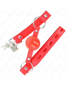 KINK MORDAZA DE BOLA 4 CM TPE CON CANDADO ROJO 60 x 2 CM 2