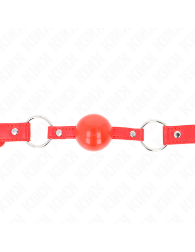 KINK MORDAZA DE BOLA 4 CM TPE CON CANDADO ROJO 60 x 2 CM