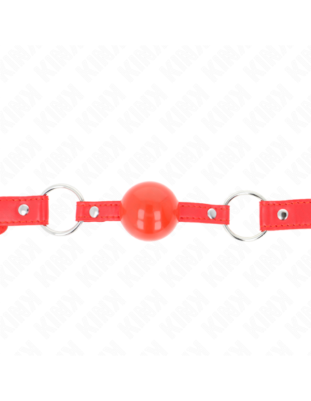 KINK MORDAZA DE BOLA 4 CM TPE CON CANDADO ROJO 60 x 2 CM