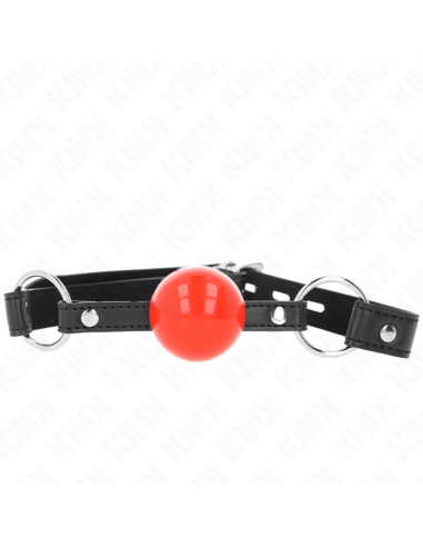 KINK MORDAZA DE BOLA 4 CM CON CANDADO BOLA ROJA CORREA NEGRA 60 x 2 CM