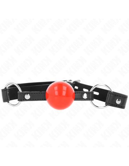 KINK MORDAZA DE BOLA 4 CM CON CANDADO BOLA ROJA CORREA NEGRA 60 x 2 CM