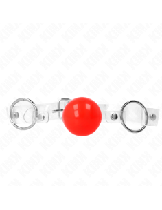 KINK MORDAZA DE BOLA ROJA DE PVC TRANSPARENTE AJUSTABLE
