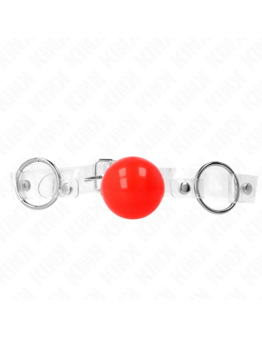 KINK MORDAZA DE BOLA ROJA DE PVC TRANSPARENTE AJUSTABLE