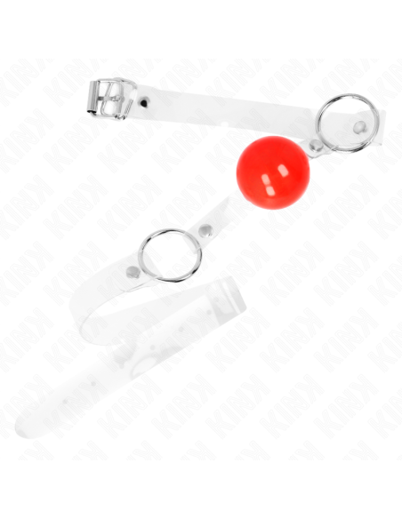 KINK MORDAZA DE BOLA ROJA DE PVC TRANSPARENTE AJUSTABLE