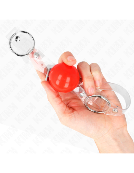 KINK MORDAZA DE BOLA ROJA DE PVC TRANSPARENTE AJUSTABLE