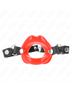 KINK MORDAZA LABIAL 8 CM CON CORREA DE POLIPIEL ROJO 63 x 2 CM AJUSTABLE 39 58 CM