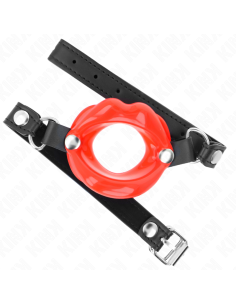 KINK MORDAZA LABIAL 8 CM CON CORREA DE POLIPIEL ROJO 63 x 2 CM AJUSTABLE 39 58 CM 2