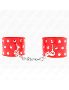 KINK MUAEQUERAS CON CIERRE A PRESIAN LLENO DE TACHUELAS AJUSTABLE ROJO 19 24 CM X 55 CM
