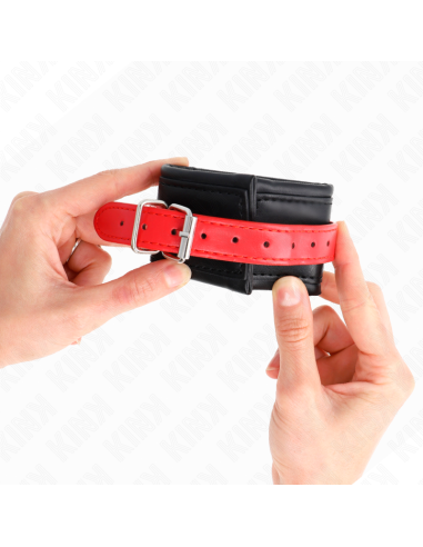 KINK MUAEQUERAS NEGRO CON CORREA ROJO AJUSTABLE 17 28 CM X 6 CM