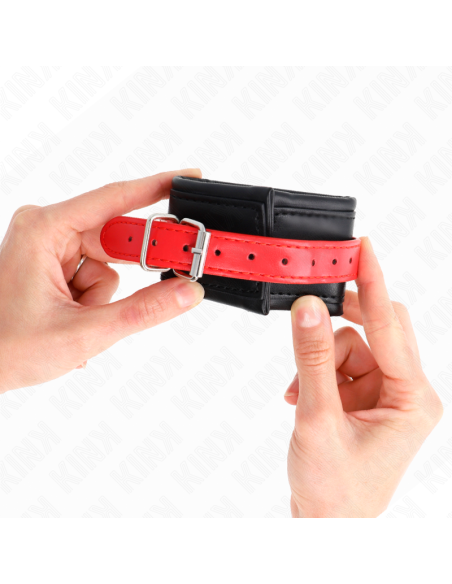 KINK MUAEQUERAS NEGRO CON CORREA ROJO AJUSTABLE 17 28 CM X 6 CM