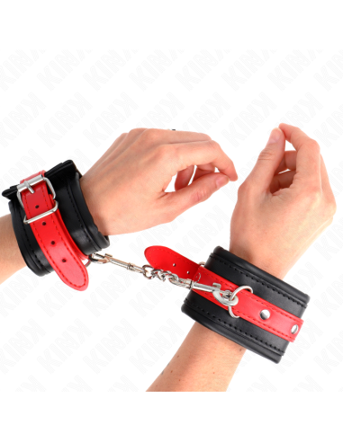 KINK MUAEQUERAS NEGRO CON CORREA ROJO AJUSTABLE 17 28 CM X 6 CM