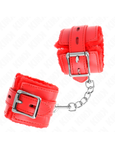 KINK MUAEQUERAS FORRADAS CON AGUJEROS CUADRADOS ROJO Y CORREA ROJO AJUSTABLE 17 29 CM X 6 CM