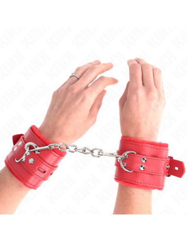 KINK MUAEQUERAS FORRADAS CON AGUJEROS CUADRADOS ROJO Y CORREA ROJO AJUSTABLE 17 29 CM X 6 CM
