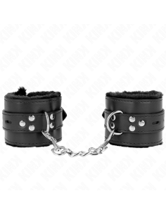 KINK MUAEQUERAS FORRADAS CON AGUJEROS CUADRADOS NEGRO Y CORREA NEGRO AJUSTABLE 17 29 CM X 6 CM