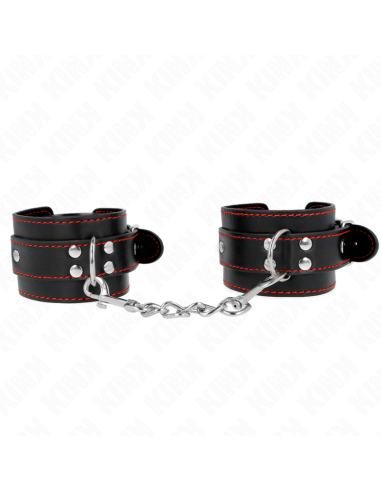 KINK MUAEQUERAS NEGRO CON DETALLES EN ROJO AJUSTABLE 20 28 CM X 55 CM