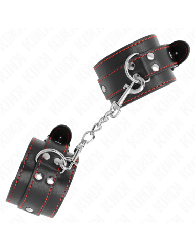KINK MUAEQUERAS NEGRO CON DETALLES EN ROJO AJUSTABLE 20 28 CM X 55 CM