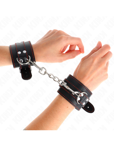 KINK MUAEQUERAS NEGRO CON DETALLES EN ROJO AJUSTABLE 20 28 CM X 55 CM