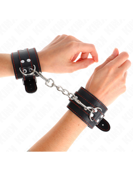 KINK MUAEQUERAS NEGRO CON DETALLES EN ROJO AJUSTABLE 20 28 CM X 55 CM