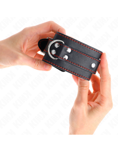 KINK MUAEQUERAS NEGRO CON DETALLES EN ROJO AJUSTABLE 20 28 CM X 55 CM