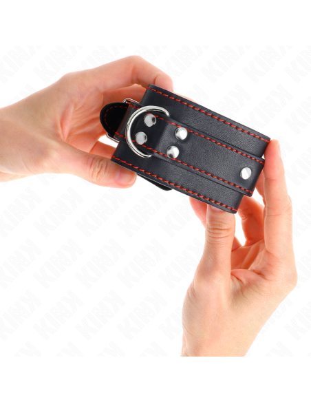 KINK MUAEQUERAS NEGRO CON DETALLES EN ROJO AJUSTABLE 20 28 CM X 55 CM