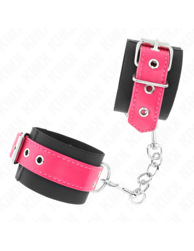 KINK MUAEQUERAS DE NYLON NEGRO CON CORREA POLIPIEL FUSCIA AJUSTABLE 19 29 CM X 51 CM