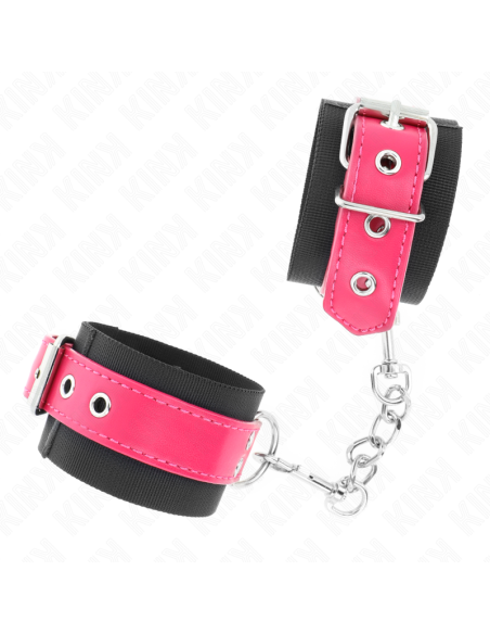 KINK MUAEQUERAS DE NYLON NEGRO CON CORREA POLIPIEL FUSCIA AJUSTABLE 19 29 CM X 51 CM