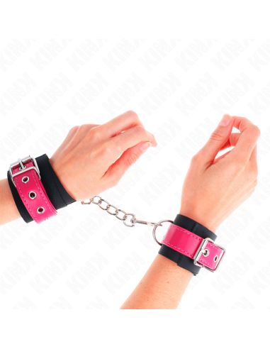 KINK MUAEQUERAS DE NYLON NEGRO CON CORREA POLIPIEL FUSCIA AJUSTABLE 19 29 CM X 51 CM