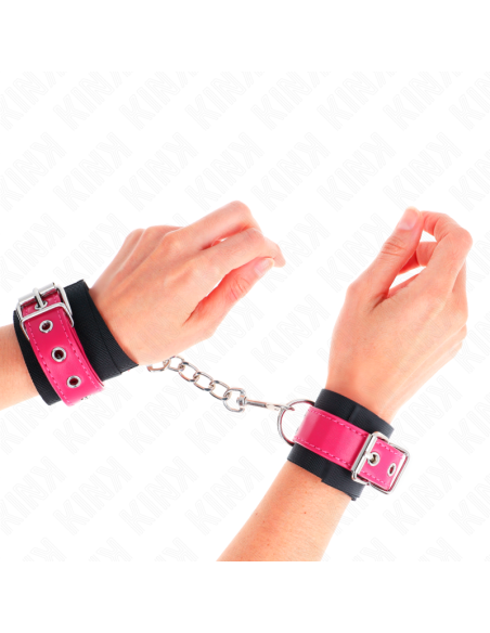 KINK MUAEQUERAS DE NYLON NEGRO CON CORREA POLIPIEL FUSCIA AJUSTABLE 19 29 CM X 51 CM