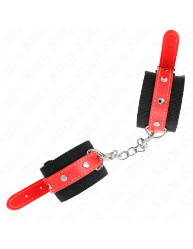 KINK MUAEQUERAS DE NYLON NEGRO CON CORREA POLIPIEL ROJO AJUSTABLE 19 24 CM X 55 CM