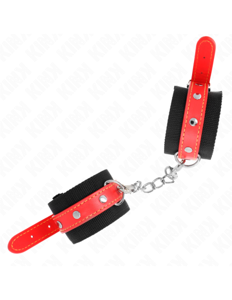 KINK MUAEQUERAS DE NYLON NEGRO CON CORREA POLIPIEL ROJO AJUSTABLE 19 24 CM X 55 CM