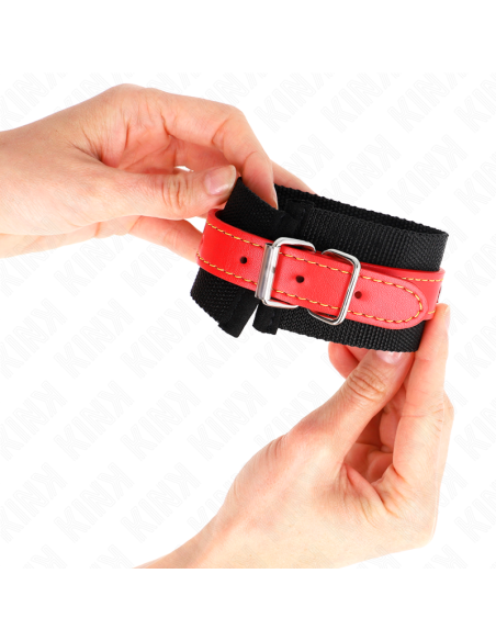 KINK MUAEQUERAS DE NYLON NEGRO CON CORREA POLIPIEL ROJO AJUSTABLE 19 24 CM X 55 CM