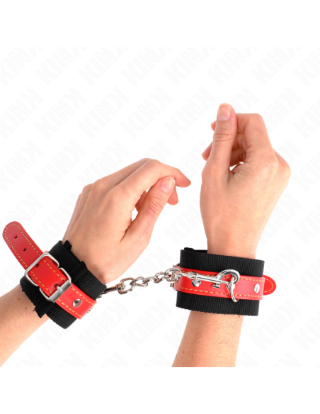 KINK MUAEQUERAS DE NYLON NEGRO CON CORREA POLIPIEL ROJO AJUSTABLE 19 24 CM X 55 CM