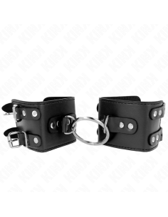 KINK MUAEQUERAS FIJAS CON ANILLA Y TACHUELAS NEGRO AJUSTABLE 17 22 CM X 65 CM