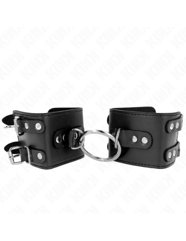 KINK MUAEQUERAS FIJAS CON ANILLA Y TACHUELAS NEGRO AJUSTABLE 17 22 CM X 65 CM