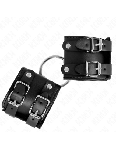 KINK MUAEQUERAS FIJAS CON ANILLA Y TACHUELAS NEGRO AJUSTABLE 17 22 CM X 65 CM